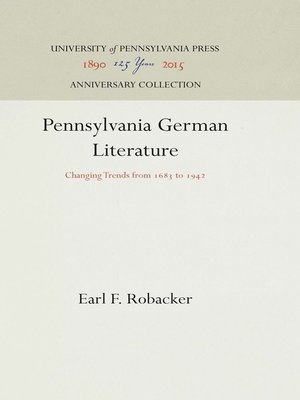 cover image of Pennsylvania German Literature